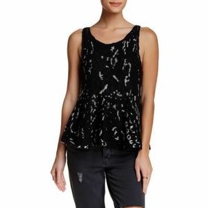 Free People Black & White Sweater Tank